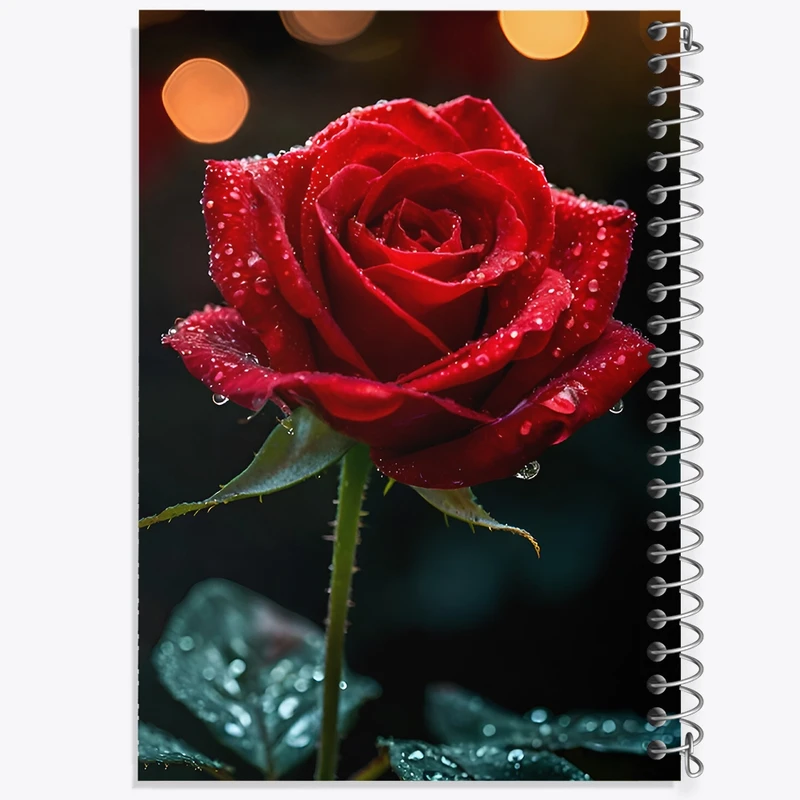 دفتر ژورنال نویسی 50 برگ خندالو مدل نقطه ای طرح گل رز کد F9008