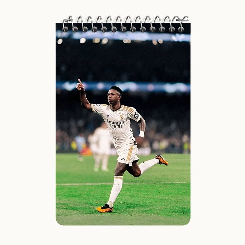 دفتر یادداشت 50 برگ خندالو طرح وینیسیوس جونیور (Vinicius Junior) کد F14286