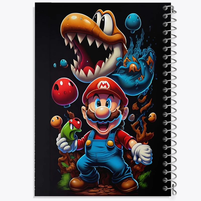 دفتر ژورنال نویسی 50 برگ خندالو مدل نقطه ای طرح سوپر ماریو کد F3758