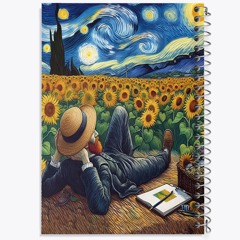 دفتر مشق 100 برگ خندالو طرح ونسان ونگوگ کد F8786