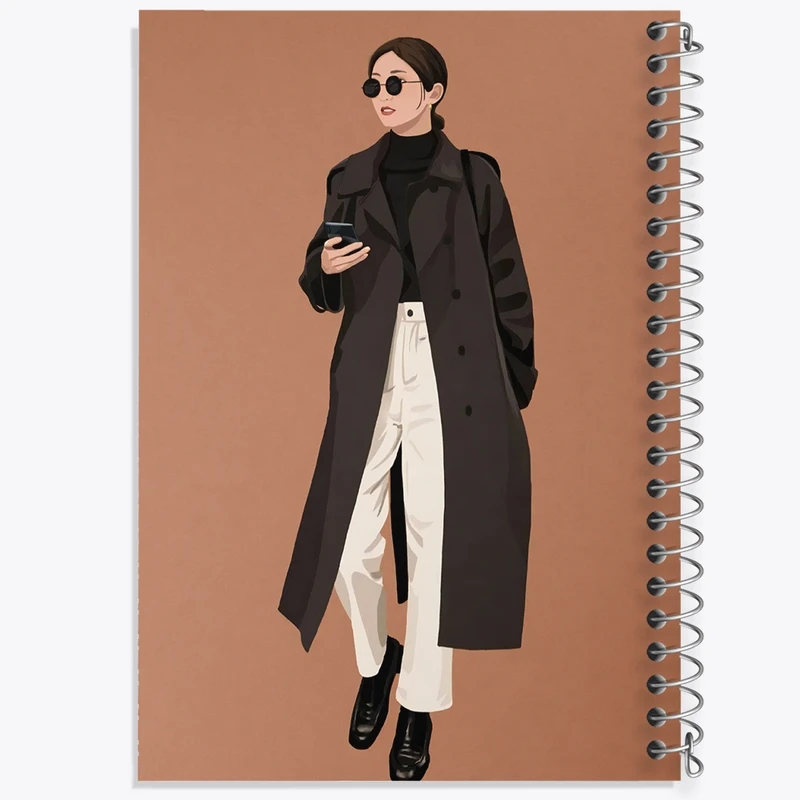 دفتر طراحی 50 برگ خندالو طرح دخترانه مینیمال کد F3245