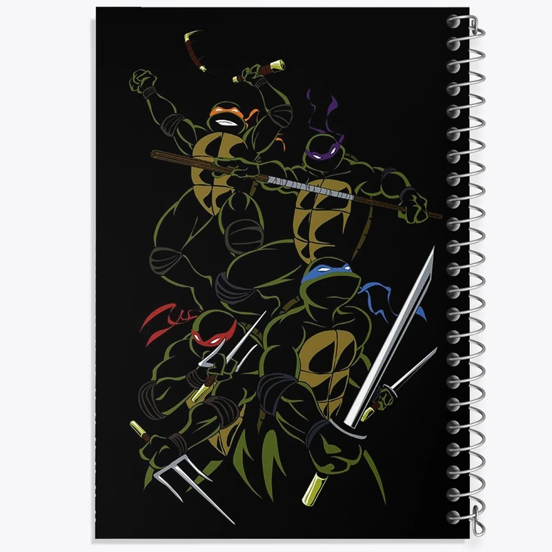 دفتر طراحی 50 برگ خندالو طرح لاکپشت های نینجا کد N2075