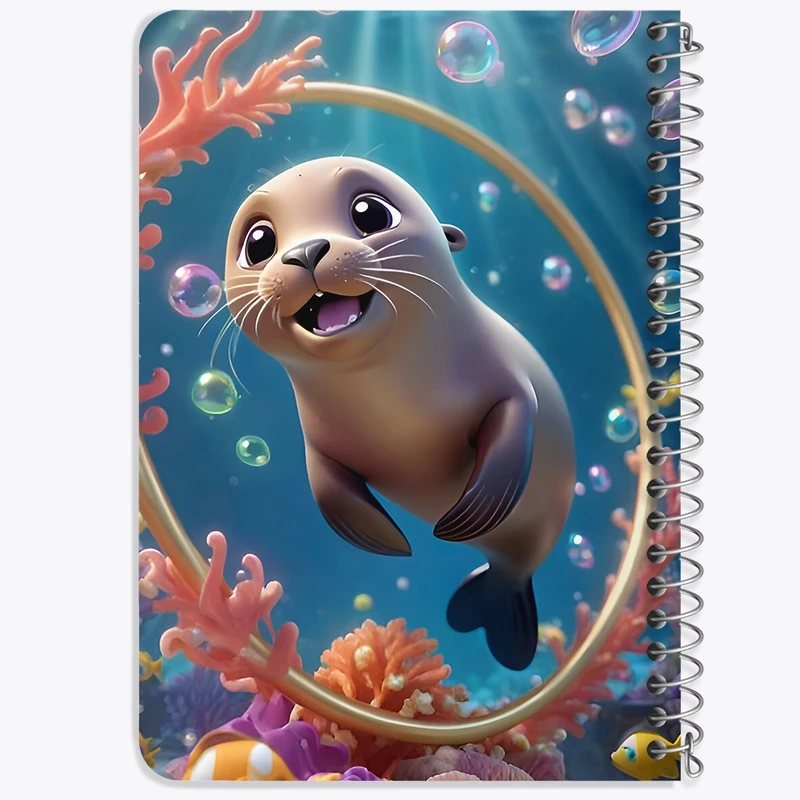 دفتر یادداشت 50 برگ خندالو طرح فوک دریایی کد F7791