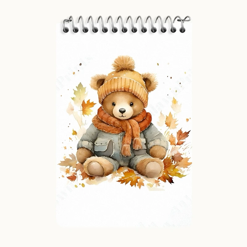 دفتر یادداشت 50 برگ خندالو طرح خرس و پاییز کد F5829