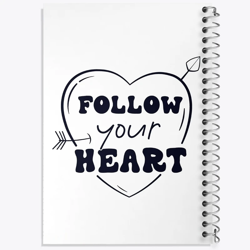 دفتر طراحی 50 برگ خندالو طرح Follow Your Heart کد F1062