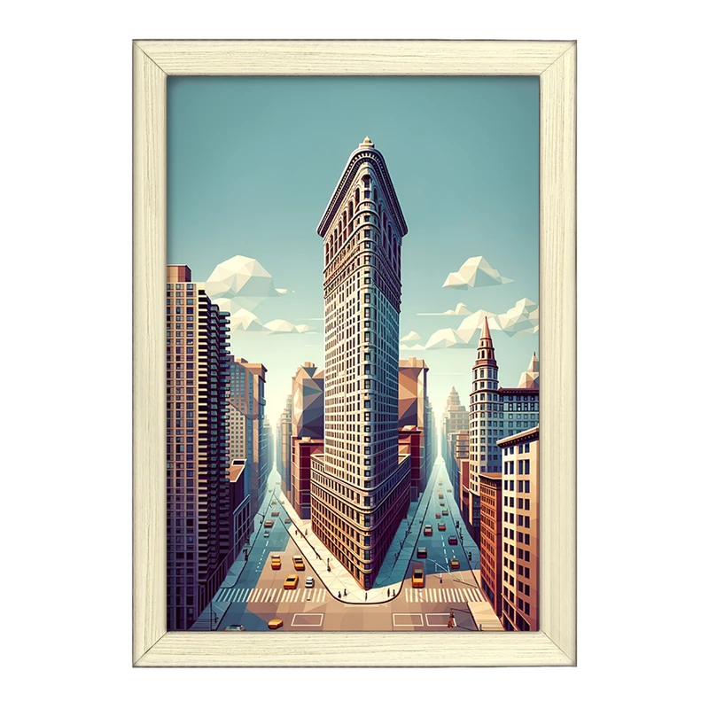 تابلو خندالو طرح ساختمان فلت‌آیرن (Flatiron Building) کد F6366