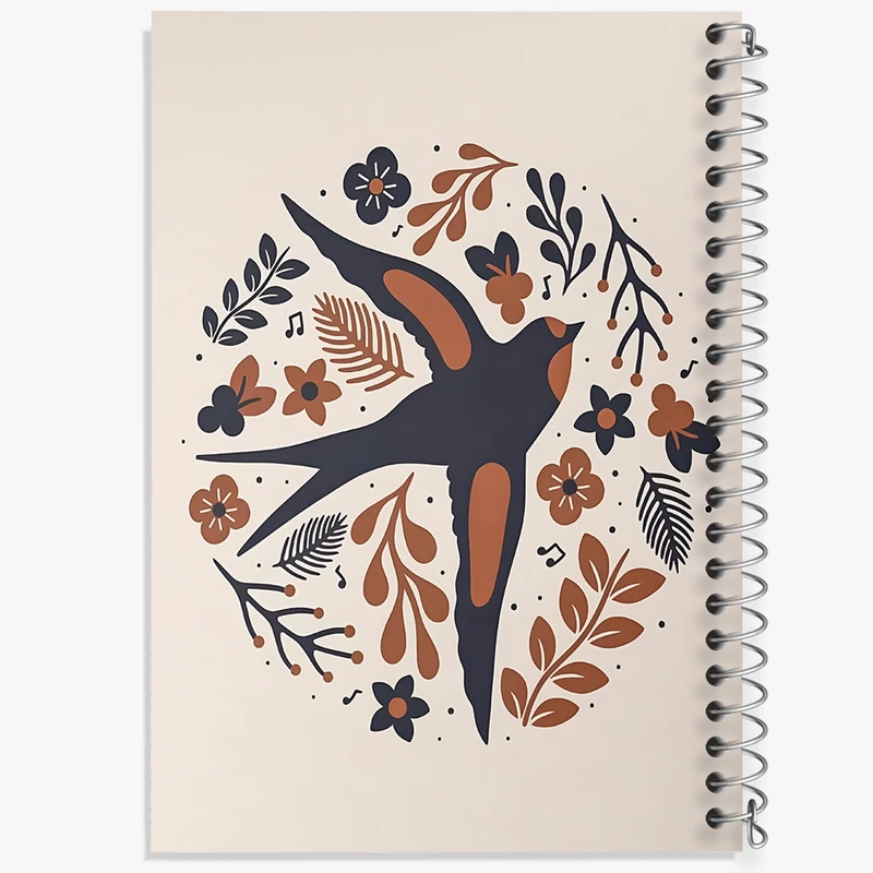 دفتر شطرنجی 50 برگ خندالو طرح پرنده پرستو کد N6870