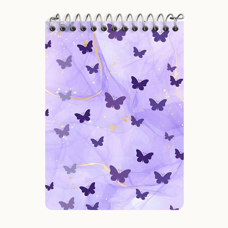 دفتر یادداشت 50 برگ خندالو طرح پترن پروانه کد N5895