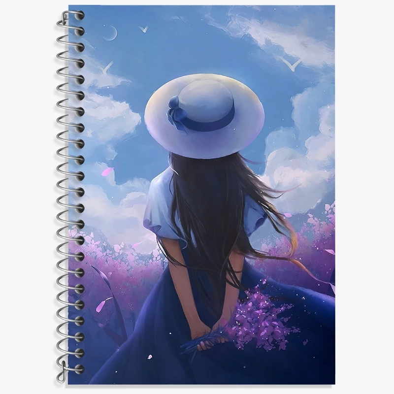 دفتر زبان 50 برگ خندالو مدل سه خط طرح دخترانه کد F4200