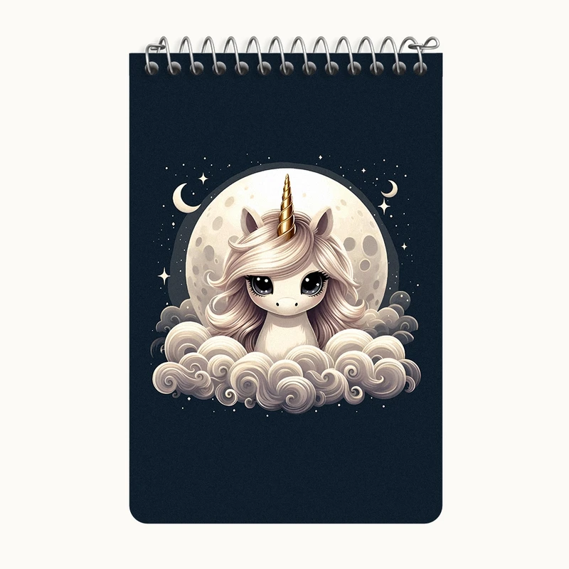 دفتر یادداشت 50 برگ خندالو طرح اسب تک شاخ کد F7200