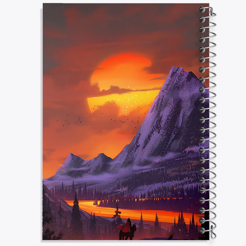 دفتر مشق 100 برگ خندالو طرح منظره برفی و غروب کد F12563