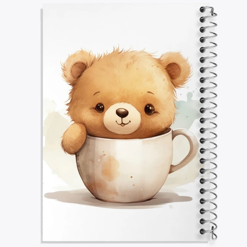 دفتر طراحی 50 برگ خندالو طرح خرس کیوت کد F2712