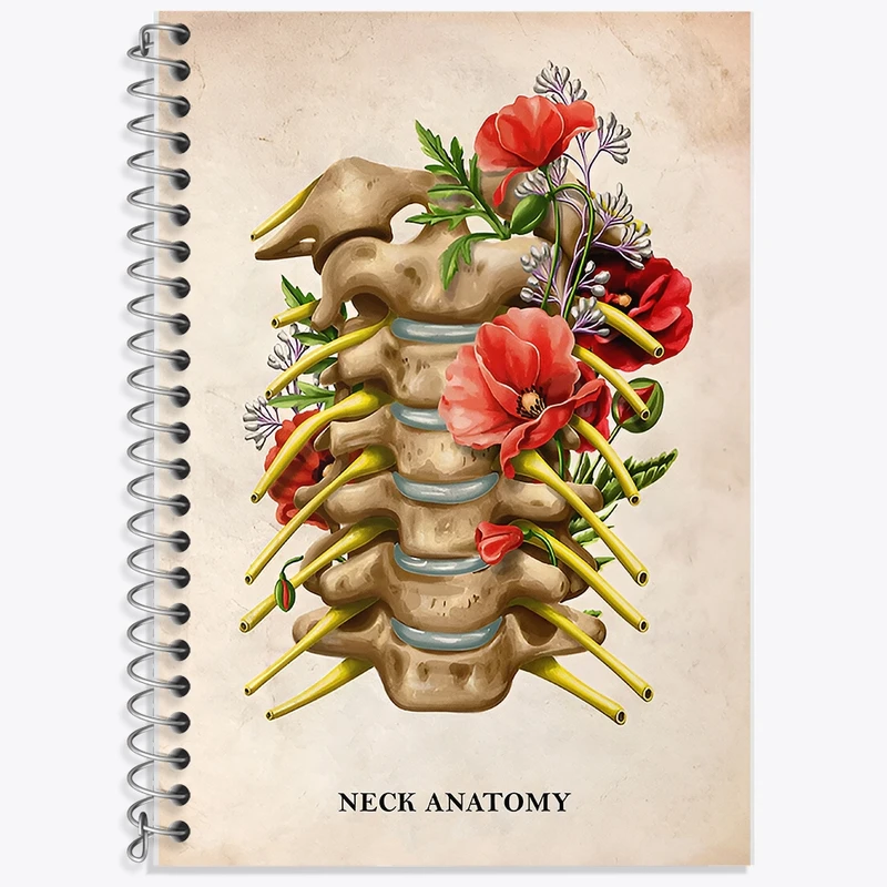 دفتر زبان 50 برگ خندالو مدل سه خط طرح آناتومی گردن (Neck Anaotomy) کد F13989