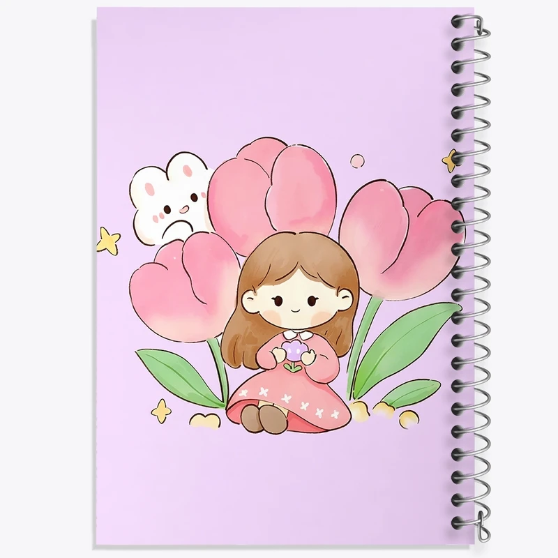 دفتر شطرنجی 50 برگ خندالو طرح دخترانه کیوت کد F11091