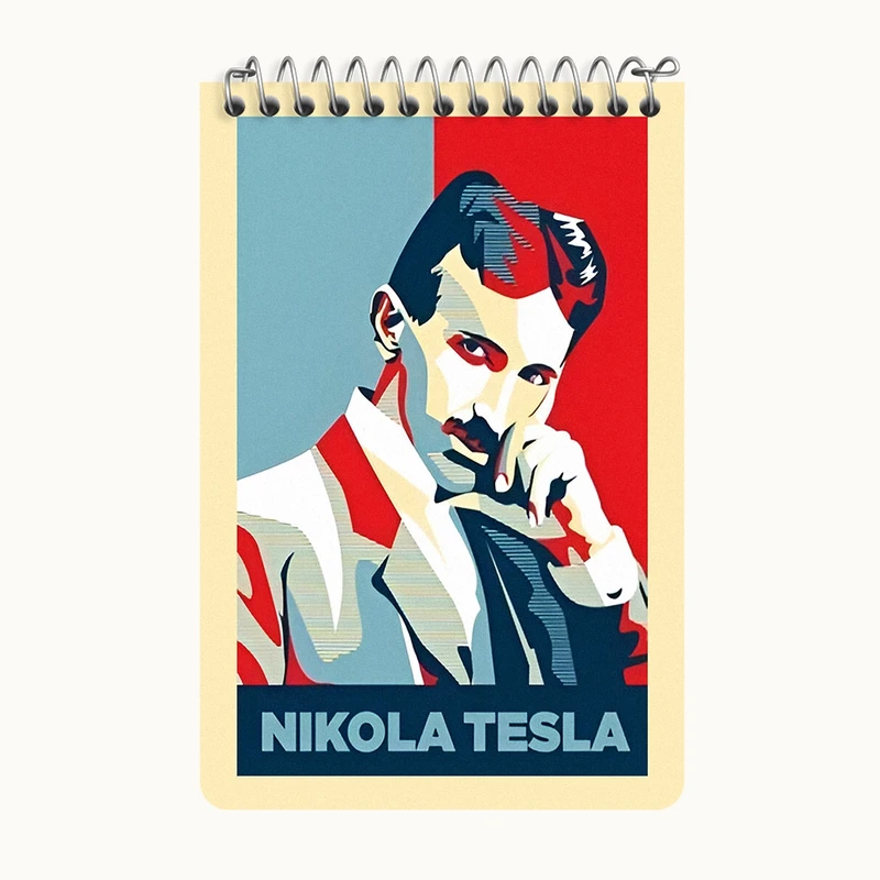 دفتر یادداشت 50 برگ خندالو طرح نیکولا تسلا (Nikola Tesla) کد F6487
