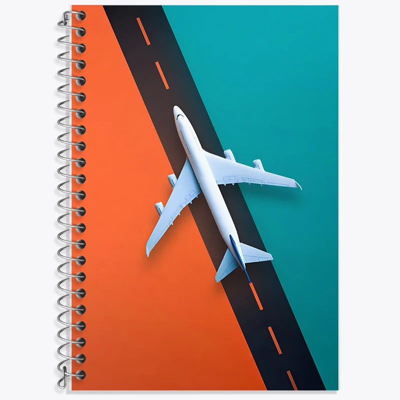 دفتر زبان 50 برگ خندالو مدل دو خط طرح هواپیما کد F10620