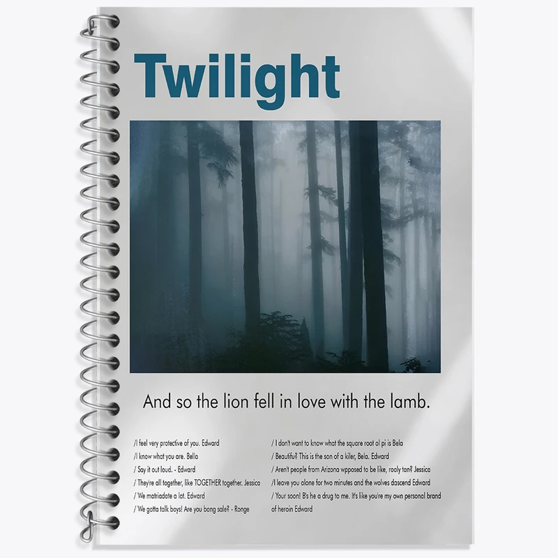 دفتر زبان 50 برگ خندالو مدل دو خط طرح گرگ ‌ومیش (The Twilight) کد F13853