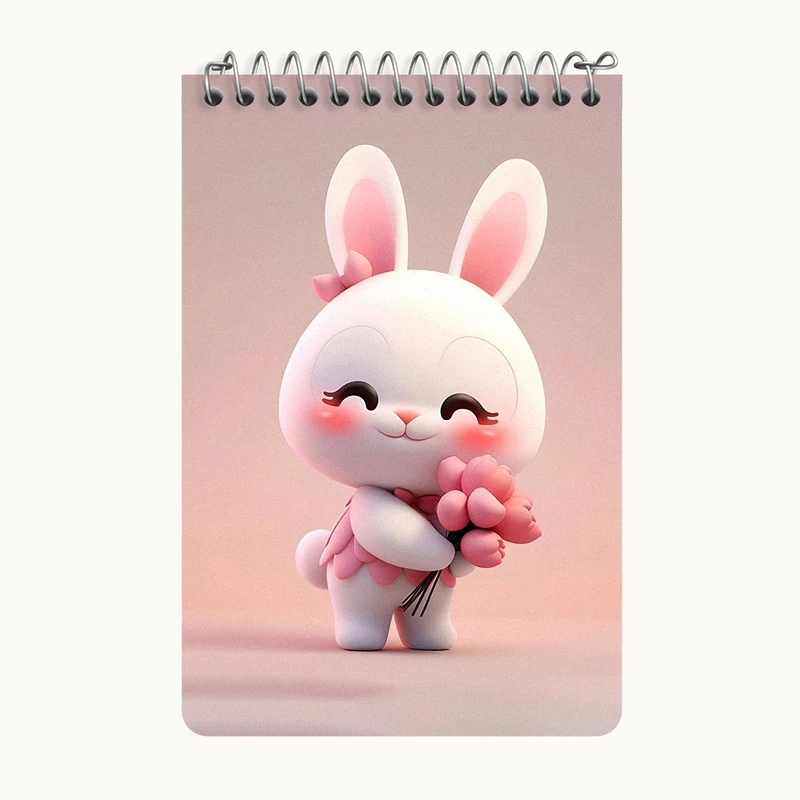 دفتر یادداشت 50 برگ خندالو طرح خرگوش کیوت کد F5695