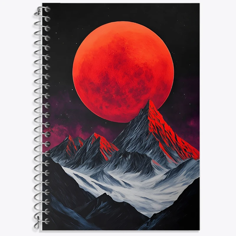 دفتر زبان 50 برگ خندالو مدل سه خط طرح کوه و ماه کد F12102