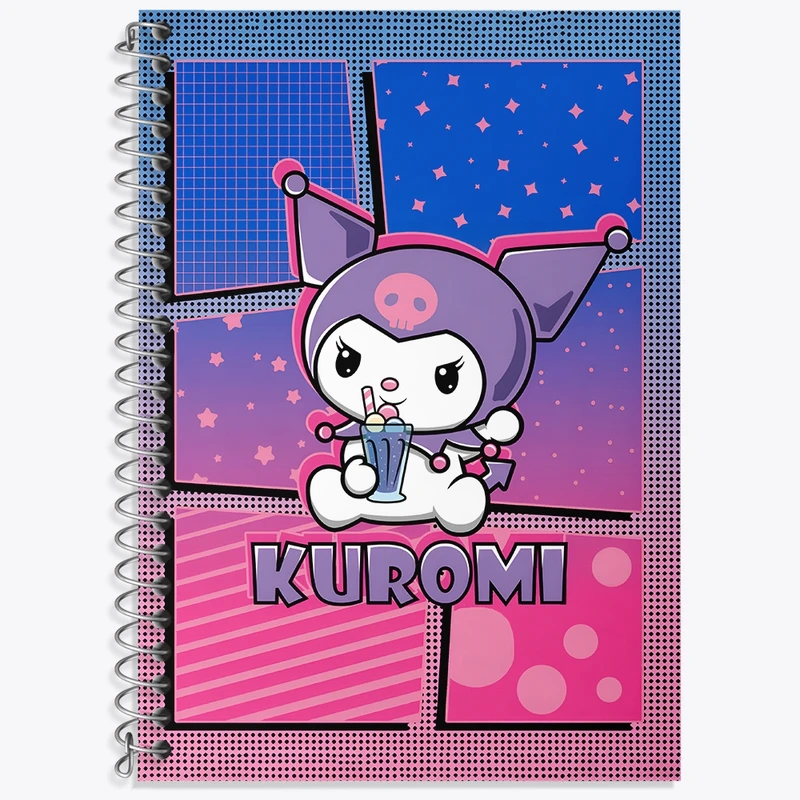 دفتر زبان 50 برگ خندالو مدل سه خط طرح کرومی (Kuromi) کد N8241