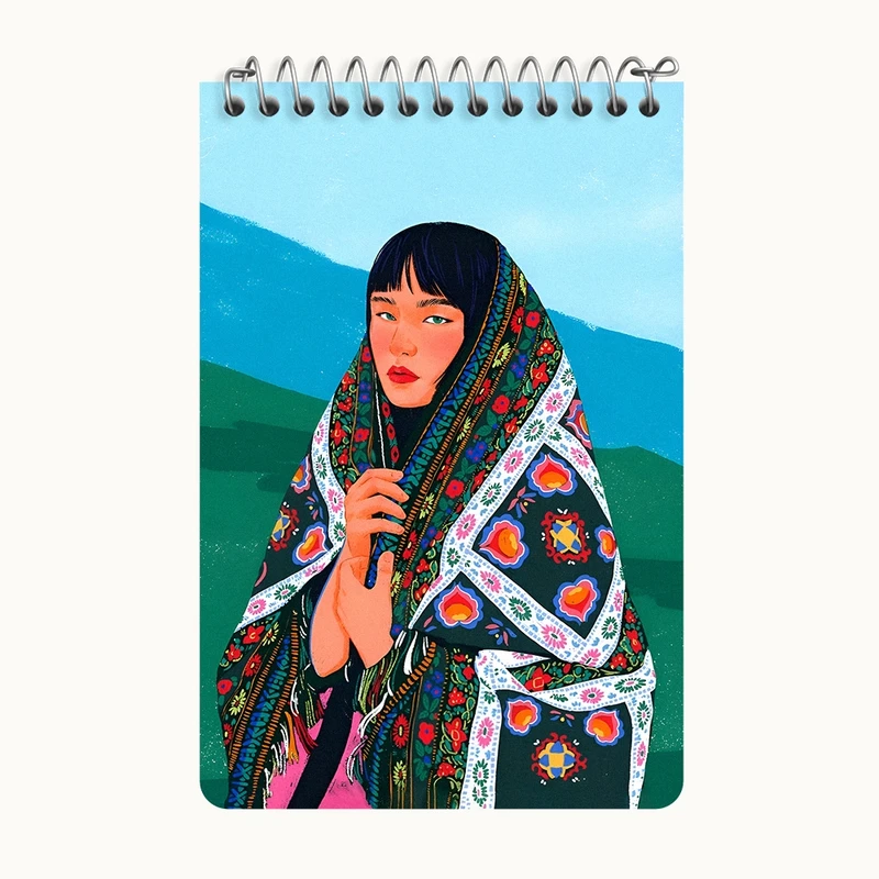 دفتر یادداشت 50 برگ خندالو طرح دختر تاجیک کد F10456