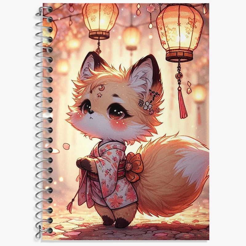 دفتر زبان 50 برگ خندالو مدل سه خط طرح روباه کیوت کد N7728