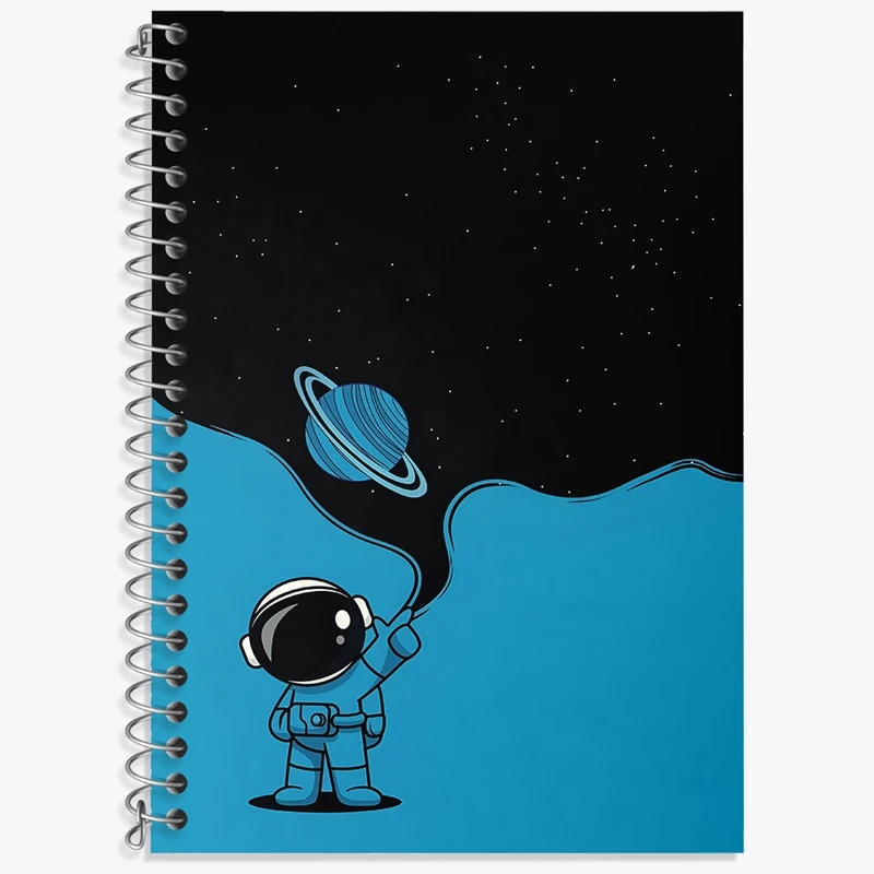 دفتر زبان 50 برگ خندالو مدل سه خط طرح فضانورد کد F3395