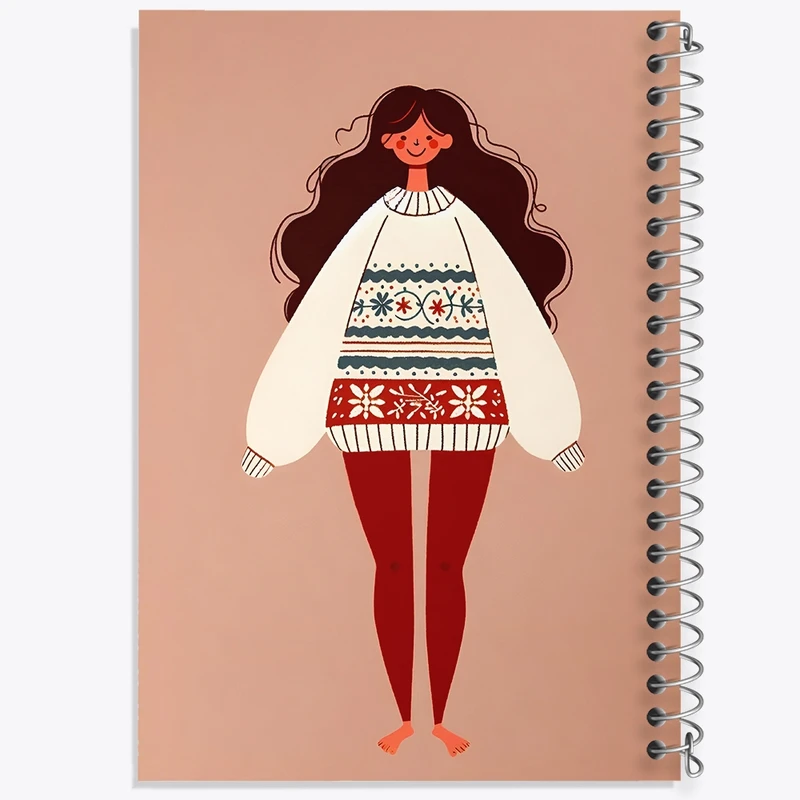 دفتر ژورنال نویسی 50 برگ خندالو مدل نقطه ای طرح دخترانه بامزه کد N8391