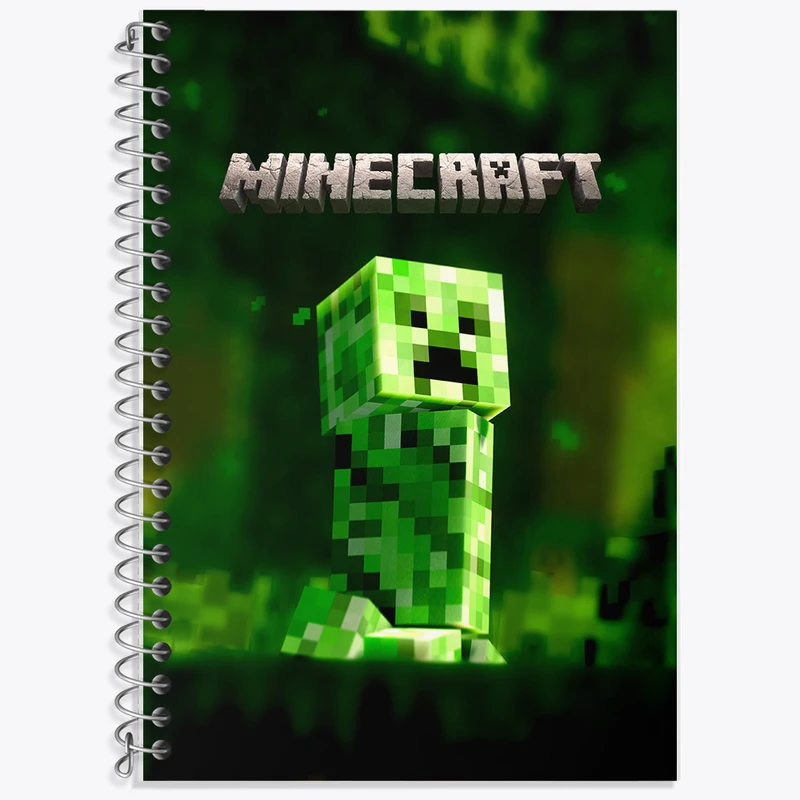 دفتر زبان 50 برگ خندالو مدل دو خط طرح ماینکرافت (Minecraft) کد F14093