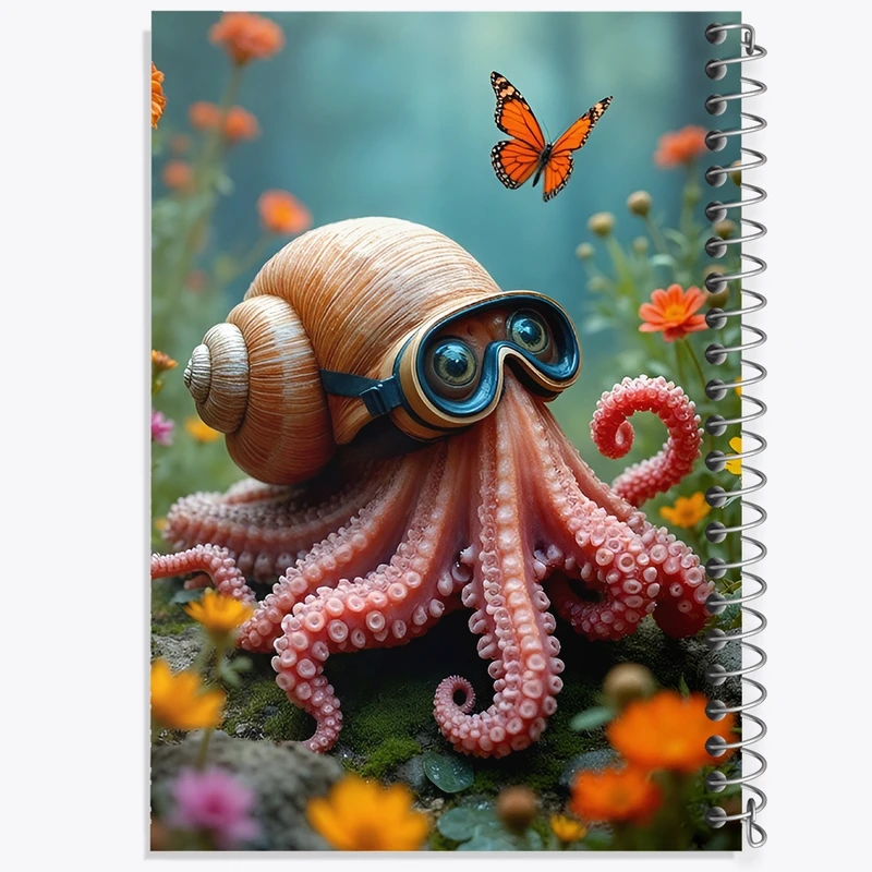 دفتر طراحی 50 برگ خندالو طرح هشت پا کد N4397