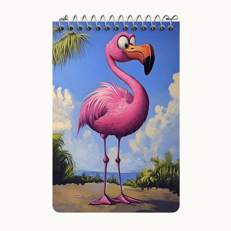 دفتر یادداشت 50 برگ خندالو طرح فلامینگوی بامزه کد F7774