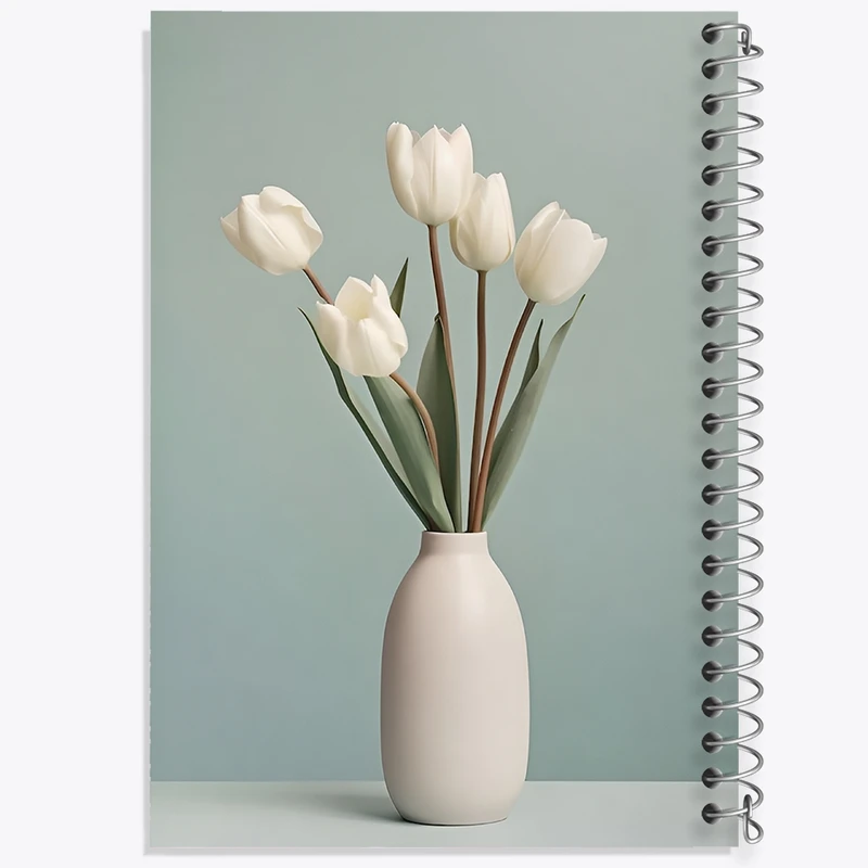 دفتر شطرنجی 50 برگ خندالو طرح گلدان گل کد F11193