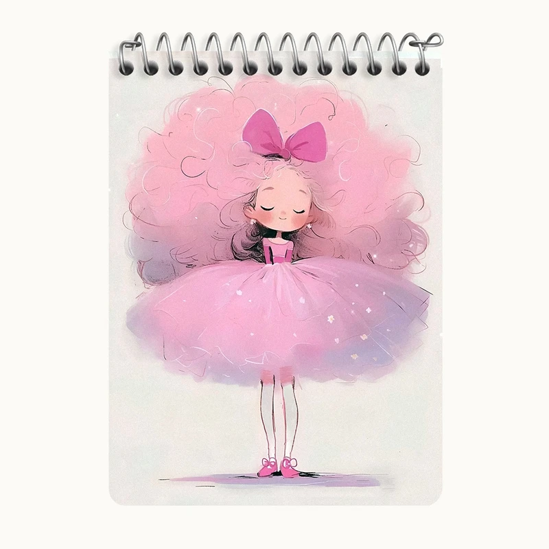 دفتر یادداشت 50 برگ خندالو طرح دختر مو فرفری کد N5797