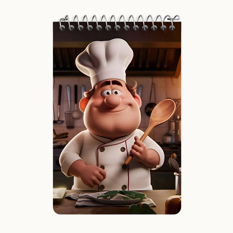 دفتر یادداشت 50 برگ خندالو طرح آشپز بانمک کد F8025