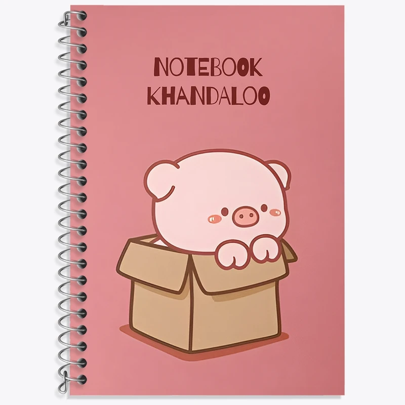 دفتر زبان 50 برگ خندالو مدل سه خط طرح خوک بامزه کد N7203