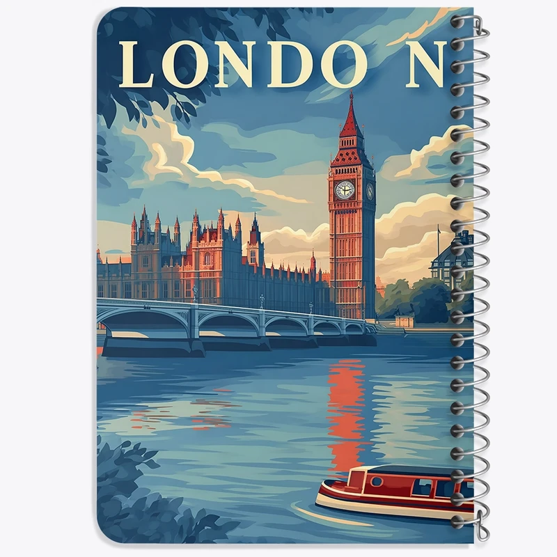 دفتر یادداشت 50 برگ خندالو طرح لندن (London) کد F4940