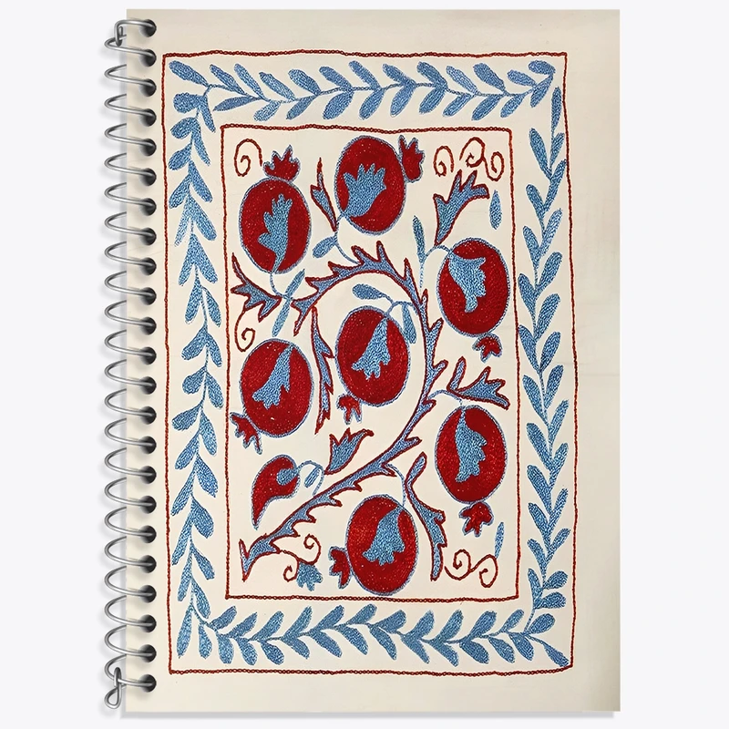 دفتر لغت 50 برگ خندالو طرح گلدوزی انار کد N6873