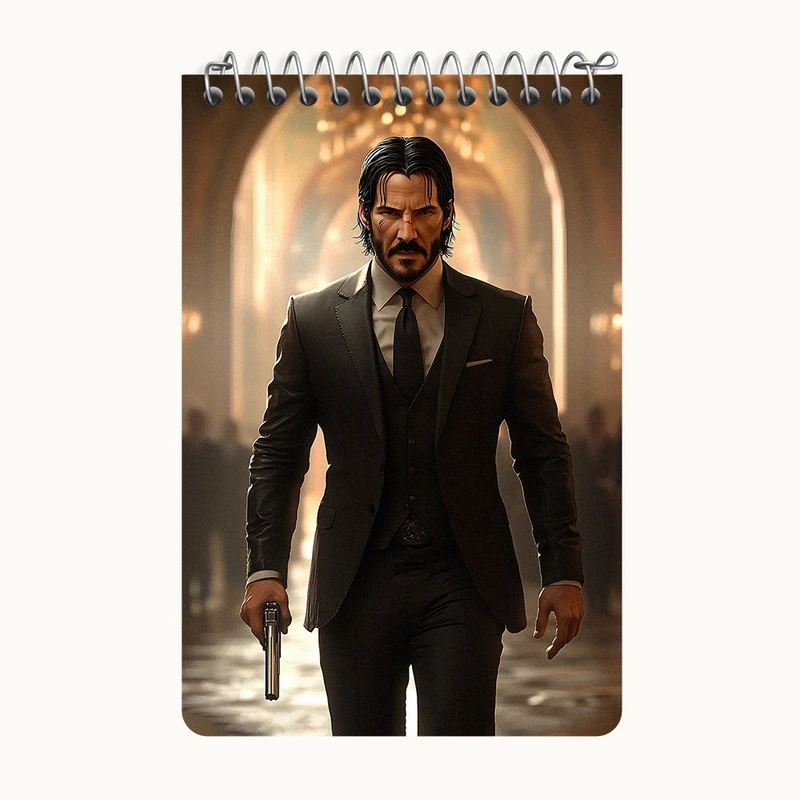 دفتر یادداشت 50 برگ خندالو طرح جان ویک (John Wick) کد F5297