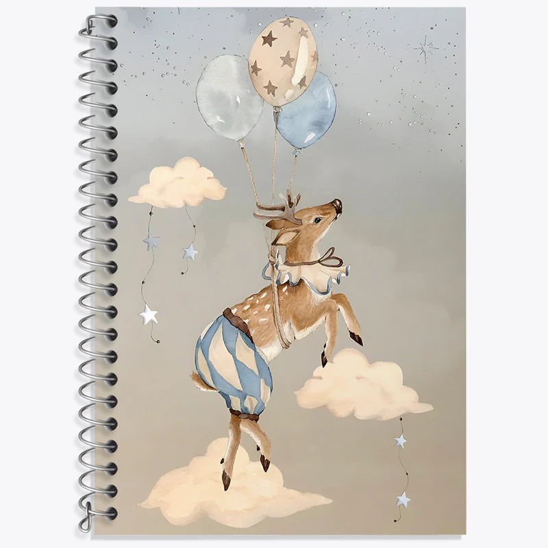 دفتر زبان 50 برگ خندالو مدل دو خط طرح آهوی زیبای سیرک کد N8474