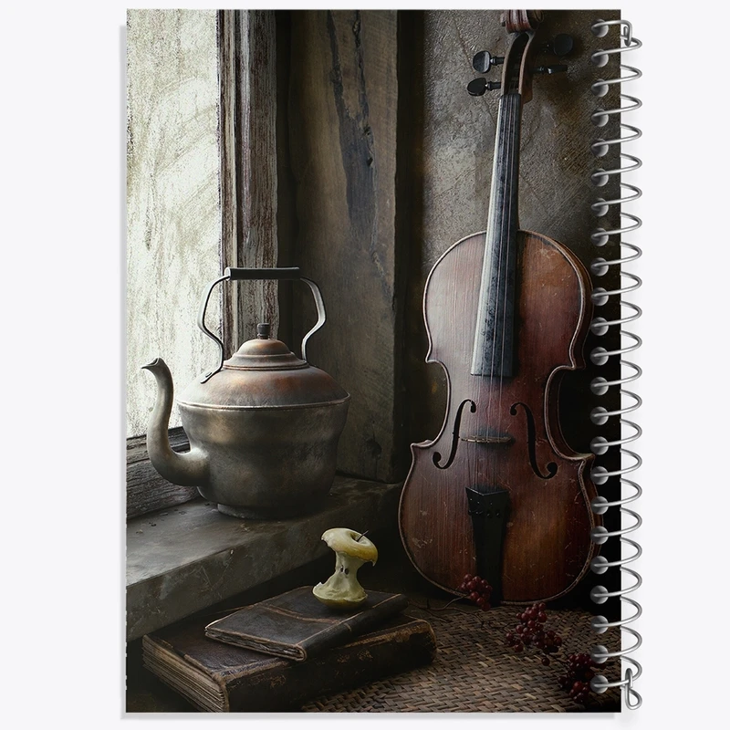 دفتر طراحی 50 برگ خندالو طرح ویولن کد F695