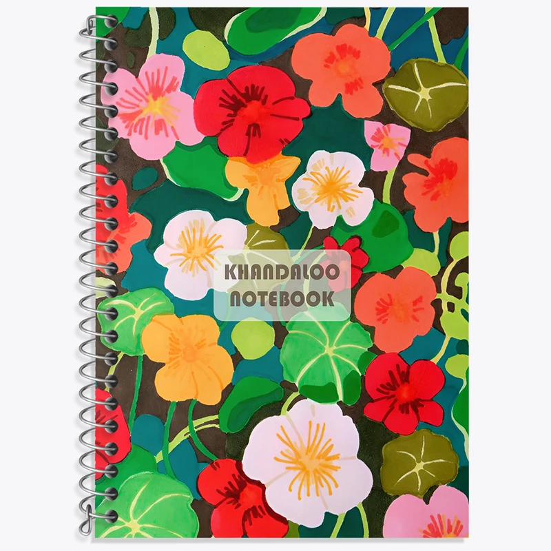 دفتر زبان 50 برگ خندالو مدل دو خط طرح گل گلی کد N8902