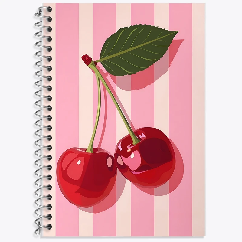 دفتر زبان 50 برگ خندالو مدل سه خط طرح گیلاس کد F12854