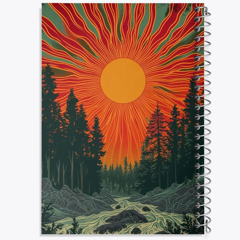 دفتر شطرنجی 50 برگ خندالو طرح منظره غروب کد F3051