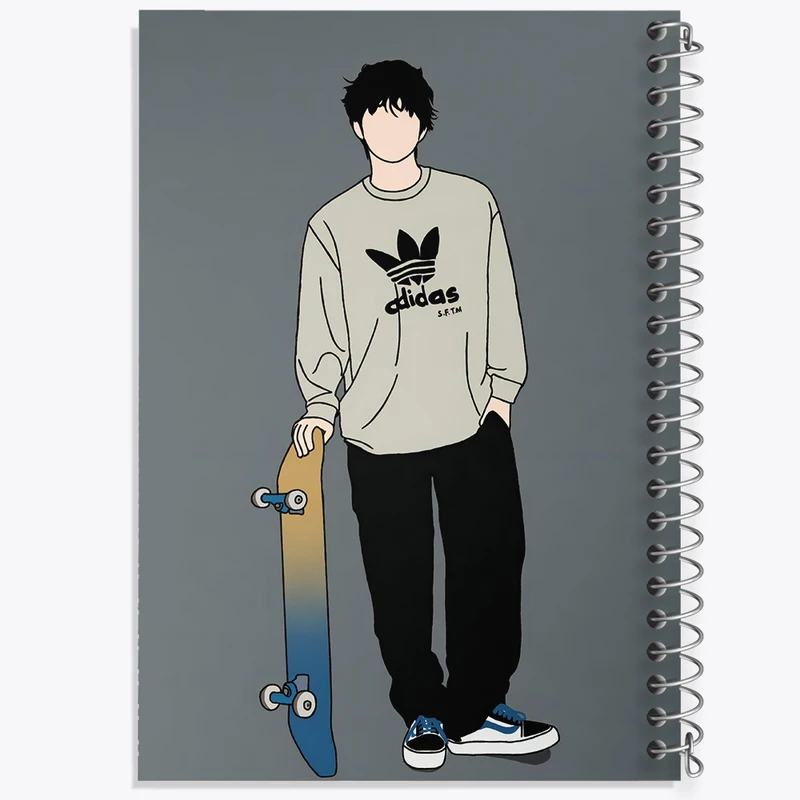 دفتر مشق 50 برگ خندالو طرح پسرانه مینیمال کد F3236