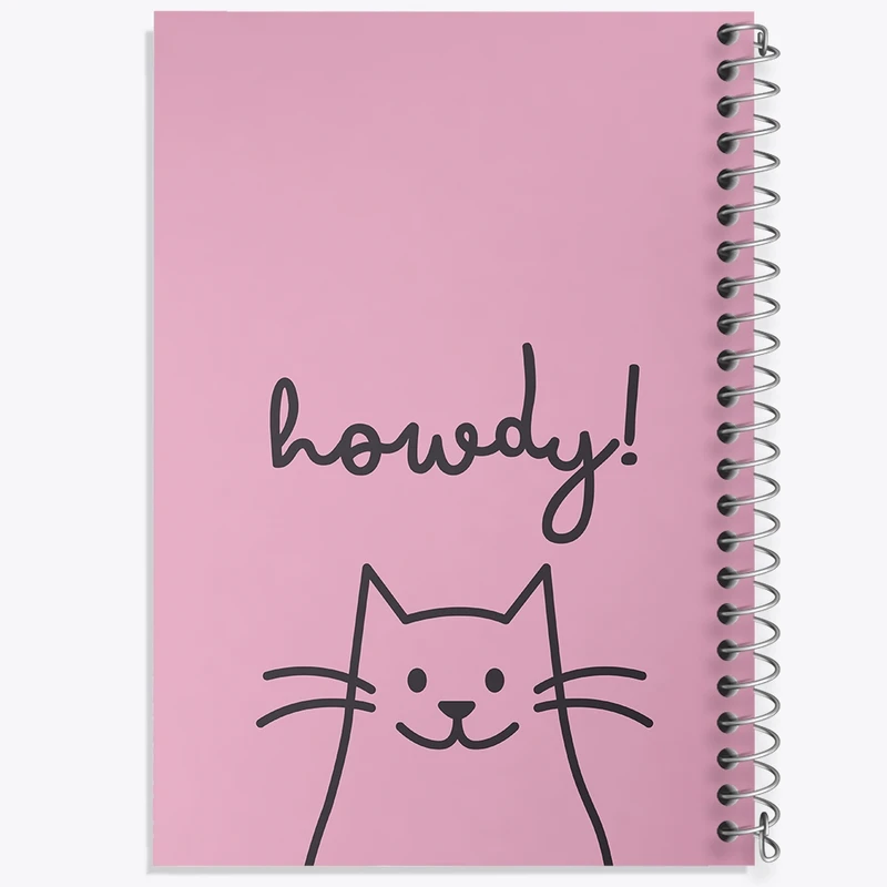 دفتر طراحی 50 برگ خندالو طرح گربه مینیمال کد N996