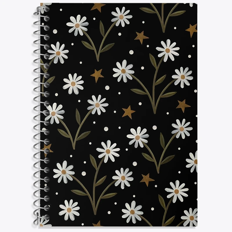 دفتر زبان 50 برگ خندالو مدل سه خط طرح پترن گل گلی کد N6073