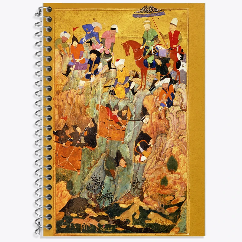 دفتر نت موسیقی 50 برگ خندالو طرح نقاشی از میان برداشتن بازمانده ارتش قبچاق ها اثر کمال‌الدین بهزاد کد F12370