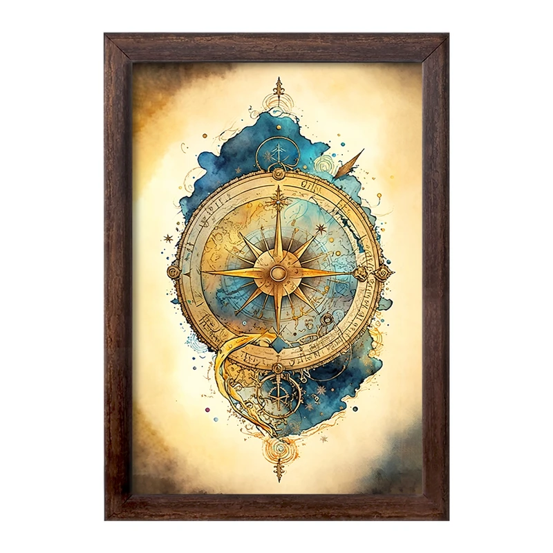 تابلو خندالو طرح قطب نمای قدیمی کد F13799