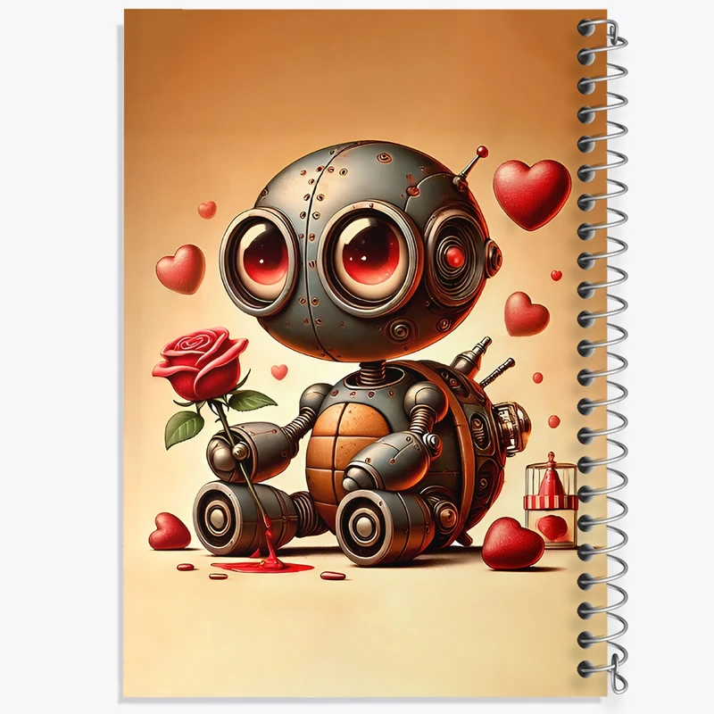 دفتر ژورنال نویسی 50 برگ خندالو مدل نقطه ای طرح ربات لاکپشتی کد F11753