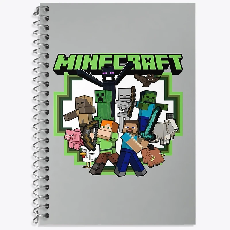 دفتر زبان 50 برگ خندالو مدل سه خط طرح ماینکرافت (Minecraft) کد F4291